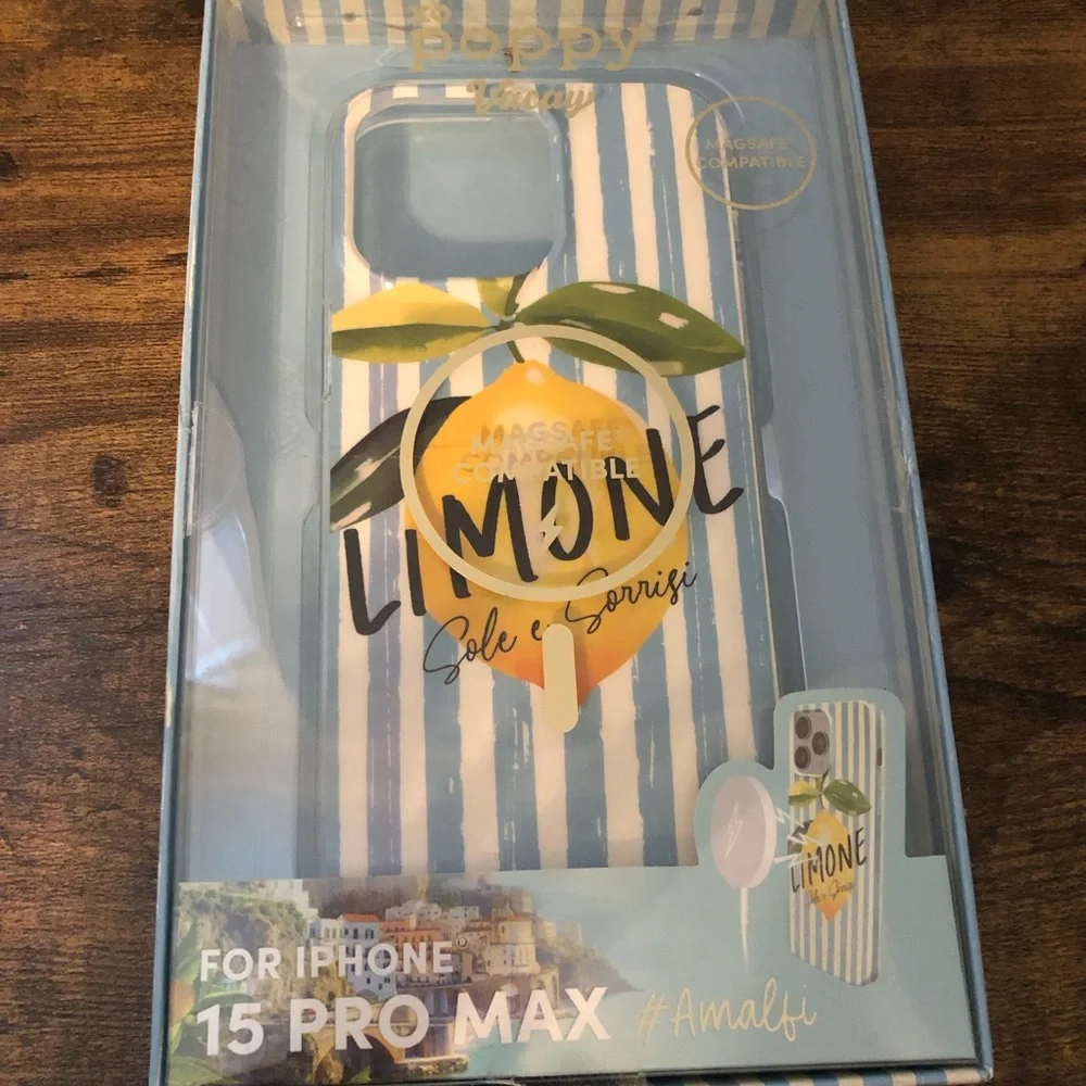 XO Poppy‎ Limone iPhone 15 Pro Max Case - Blue and Yellow Lemon